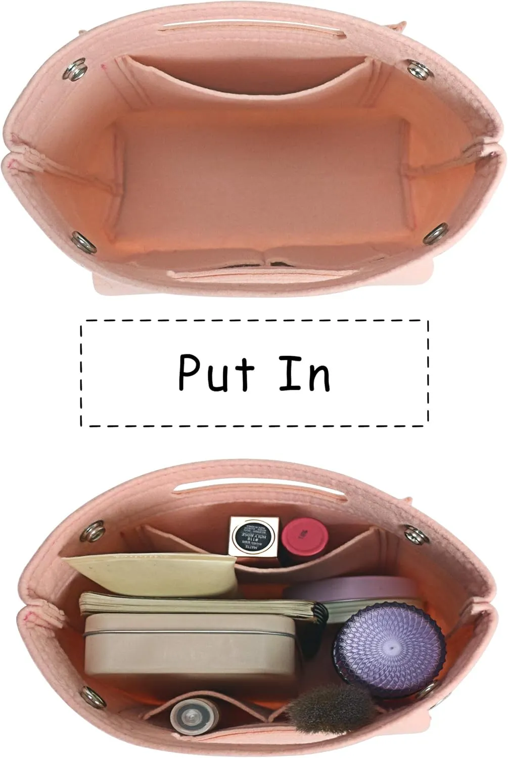 Mini Tote Purse organizer insert, Felt lightweight Handbag Organizer Fits LV Neverfull PM, Speedy 25, NOÉ BB, NeoNoe
