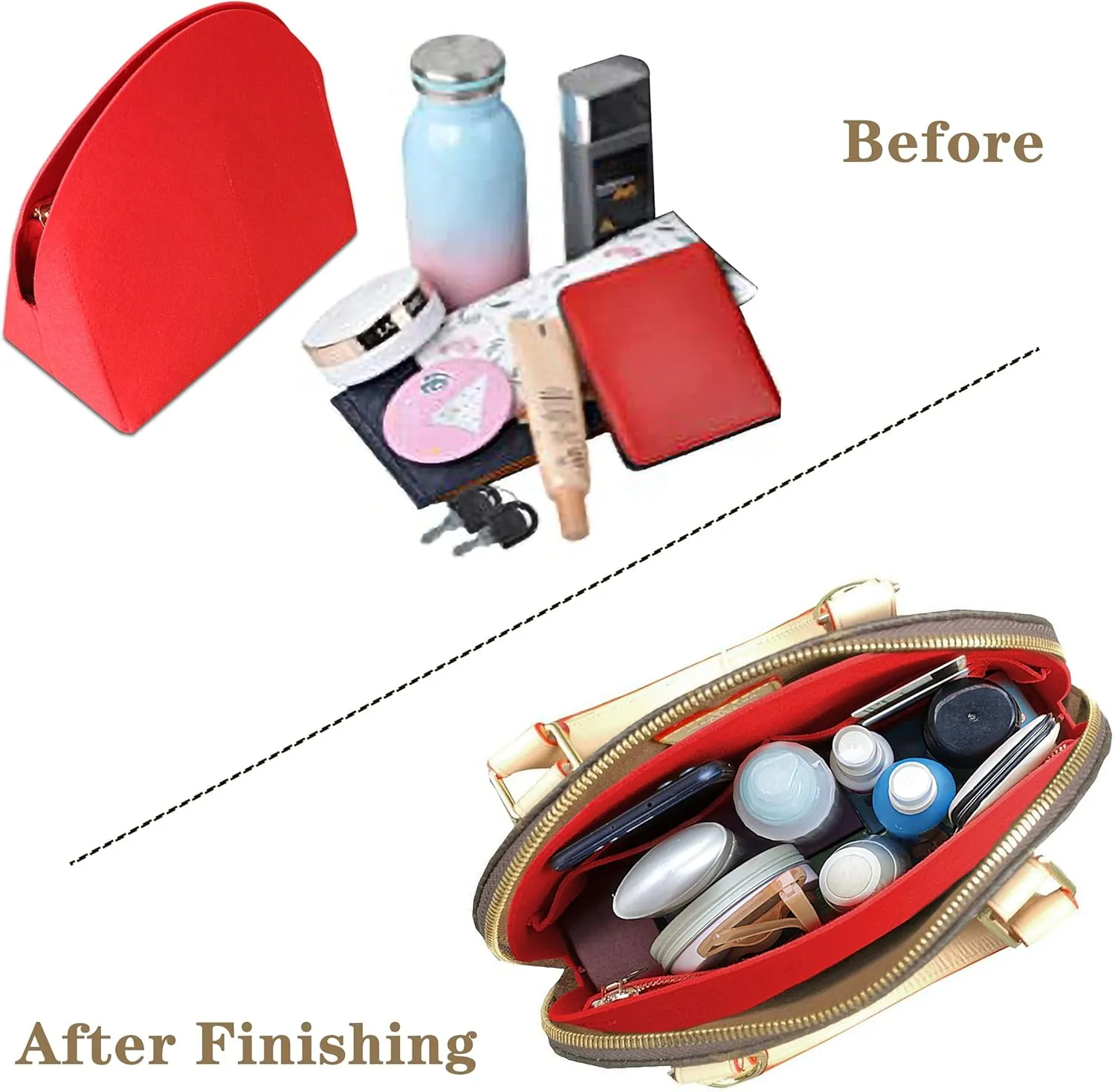 MISIXILE Felt Purse Alma BB PM Organizer Insert Shell Tote Organizer for Women Fits Alma BB PM Insert