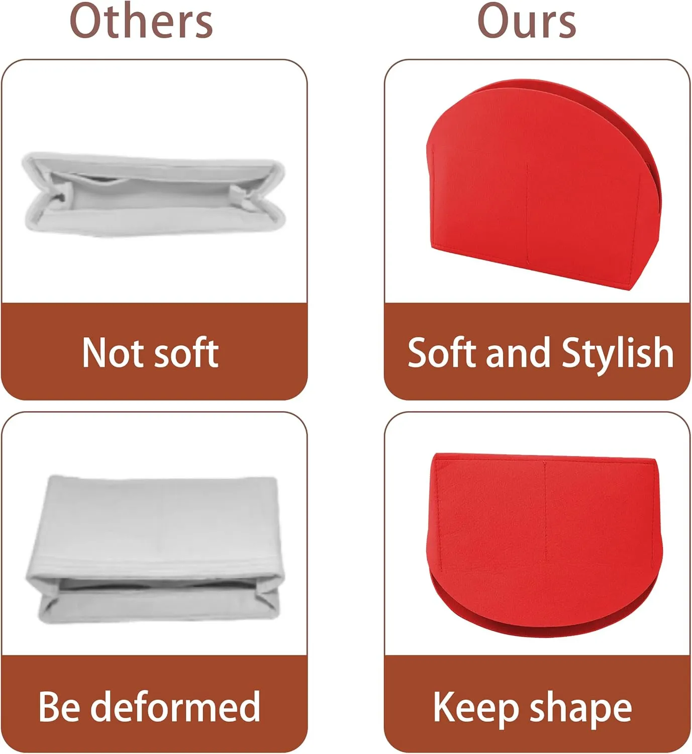 MISIXILE Felt Purse Alma BB PM Organizer Insert Shell Tote Organizer for Women Fits Alma BB PM Insert