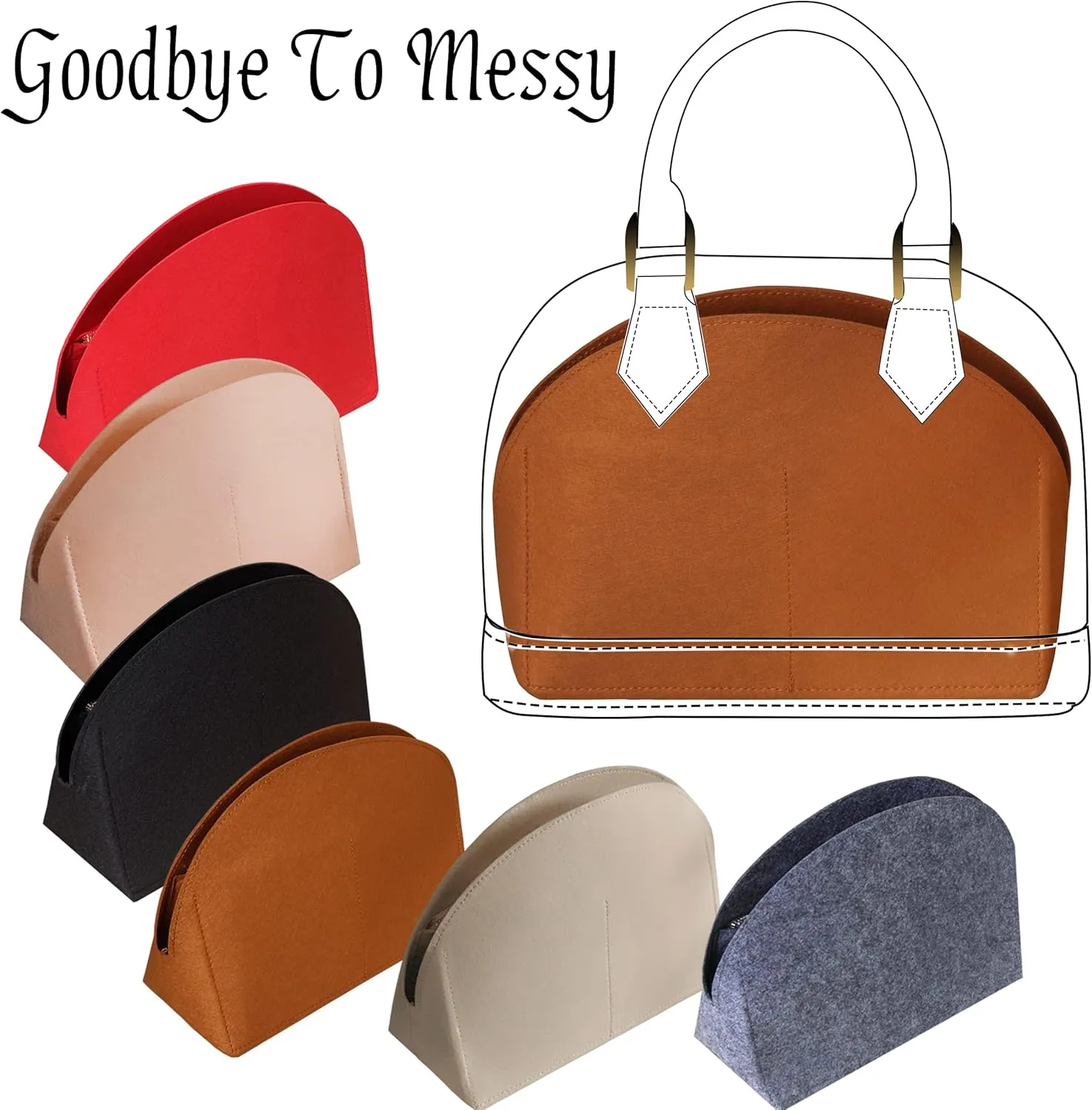 MISIXILE Felt Purse Alma BB PM Organizer Insert Shell Tote Organizer for Women Fits Alma BB PM Insert