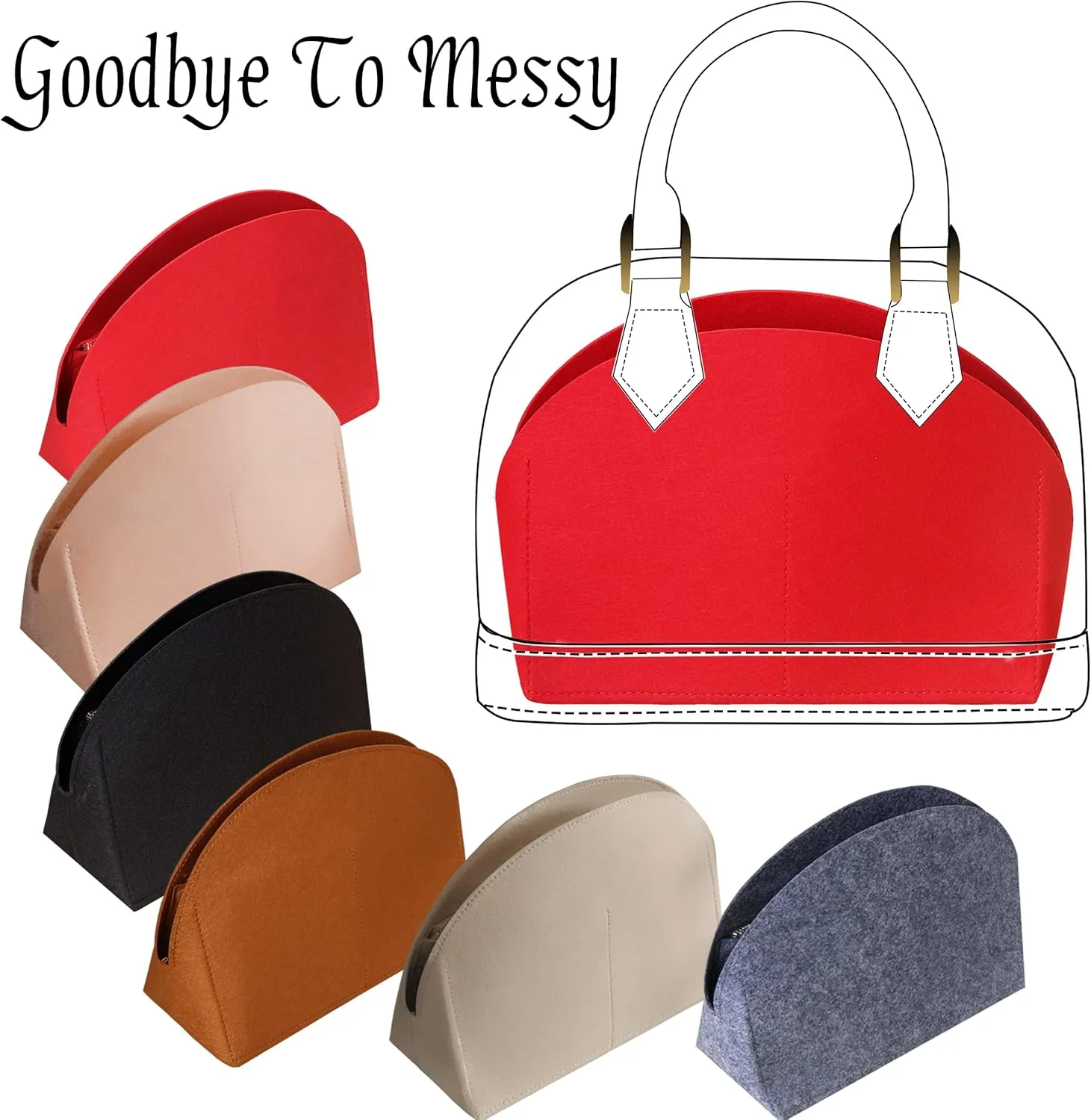 MISIXILE Felt Purse Alma BB PM Organizer Insert Shell Tote Organizer for Women Fits Alma BB PM Insert