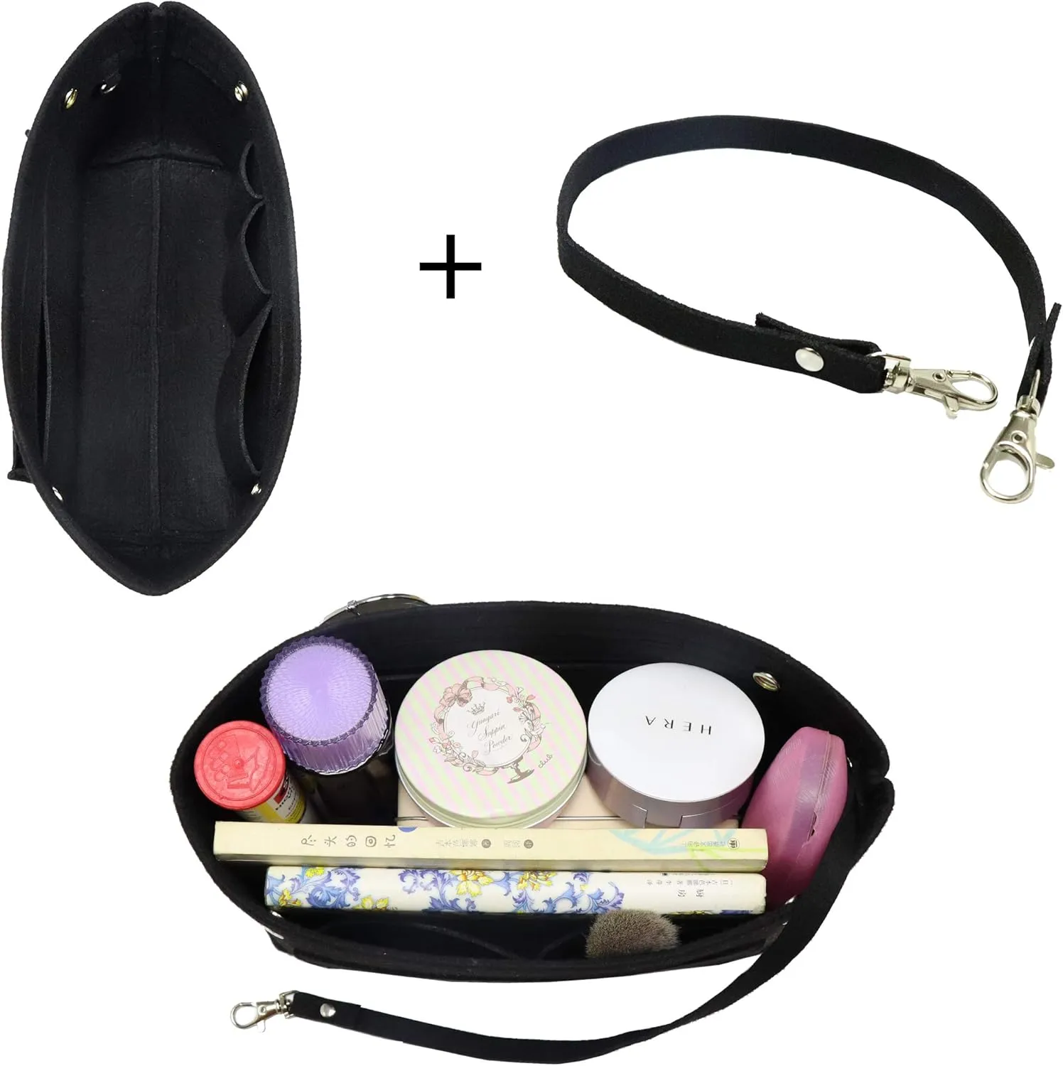 MISIXILE Felt Purse Organizer Insert Handbag Organizer,Tote Bag in Bag Organizer Fits Speedy Neverfull with Handles Keychain