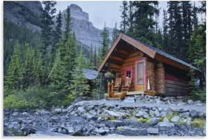 Modern-Landscape-Lake-Mountain-Forest - Cabin in The Forest Canvas Art Poster and Wall Art Picture Print Modern Family Bedroom Decor Posters 20x30inch(50x75cm)