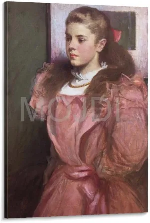 MOJDI John White Alexander Young Girl in Rose Canvas Painting Wall Art Poster for Bedroom Living Room Decor 24x36inch(60x90cm) Frame-style