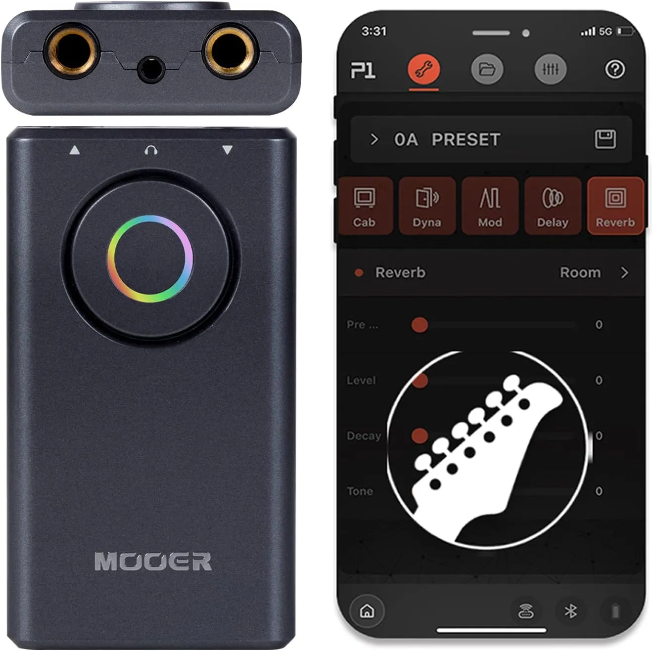 MOOER Prime P1 Multi-Effects Processor Headphone Amp with 126 Guitar/Bass/Acoustic Effects Effects, Tuner, Amp, Metronome for Practice and Performance