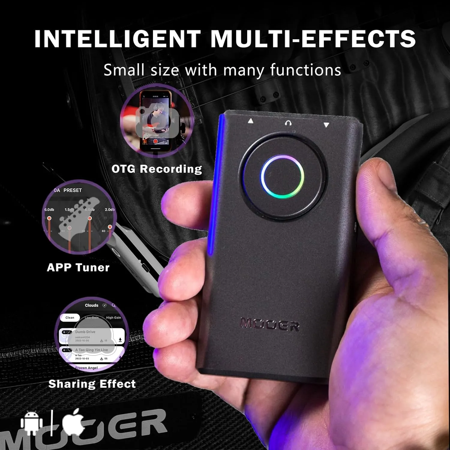 MOOER Prime P1 Multi-Effects Processor Headphone Amp with 126 Guitar/Bass/Acoustic Effects Effects, Tuner, Amp, Metronome for Practice and Performance