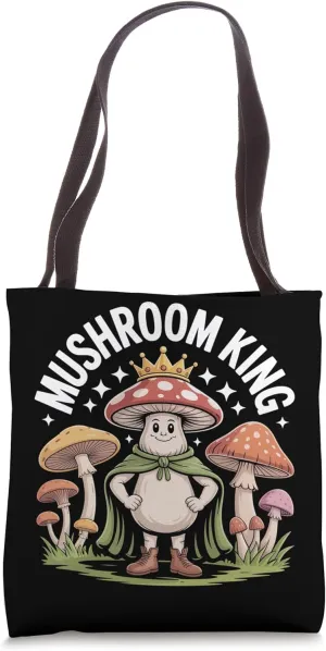 Mushroom King Crowned Fungi Champion Tote Bag