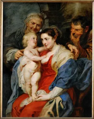 MVOVZQCV Vintage Paintings Artwork Retro Print Paintings the Holy Family with St Anna by Peter Paul Rubens Wall Art Posters for Office Decor 60x90cm
