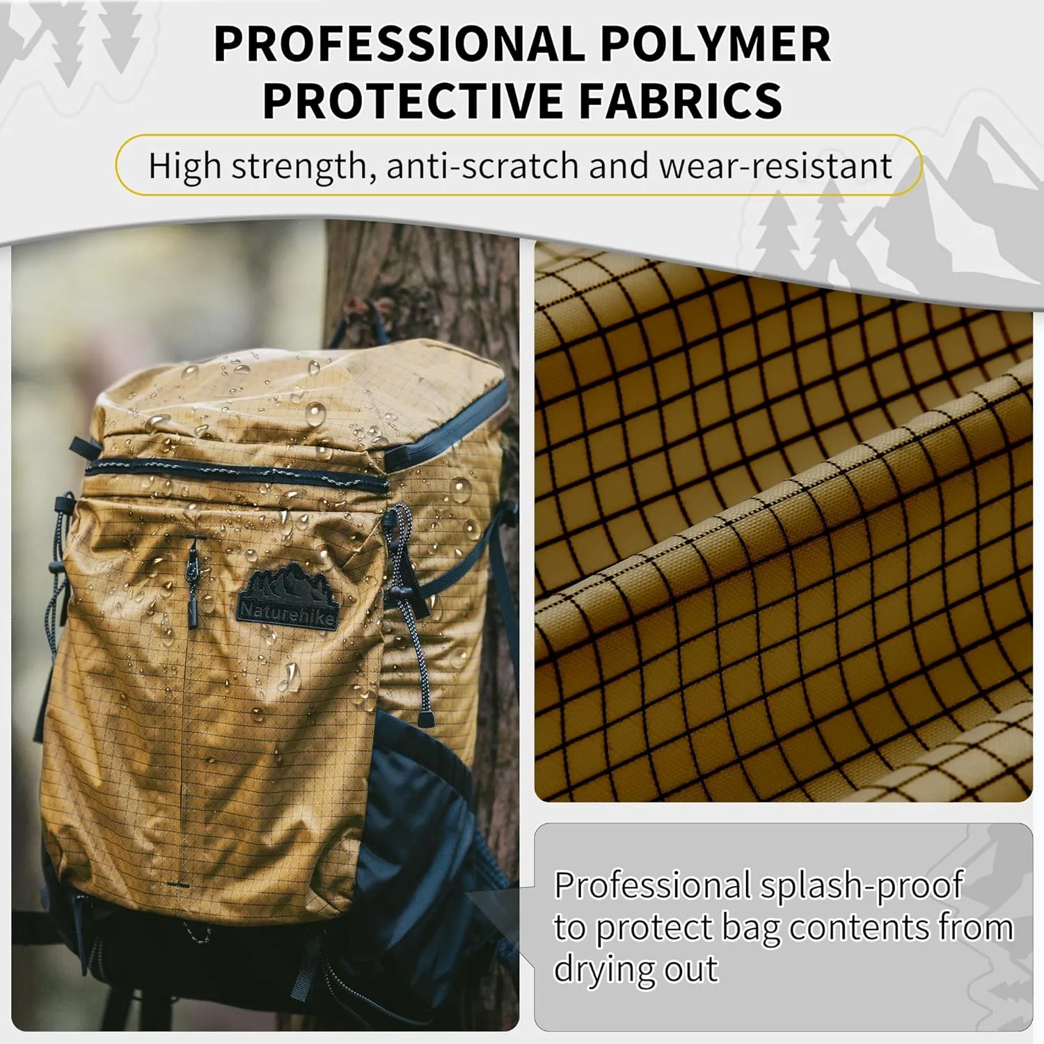 Naturehike Hiking Backpack, 25L Travel Backpack with Macromolecule Fabric, Hiking Daypack with AIR Backpack System for Women Men
