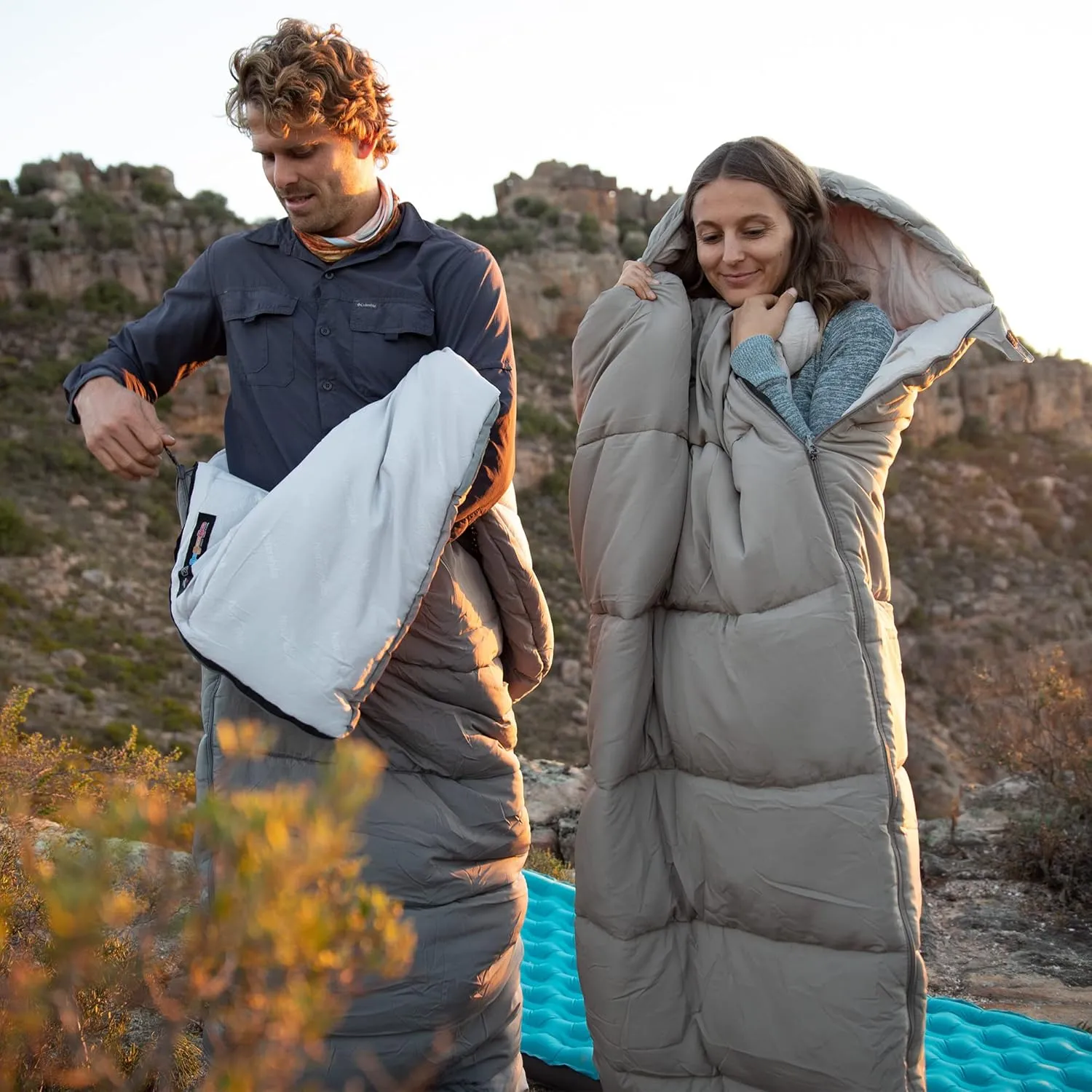 Naturehike Sleeping Bag for Adults with Hood, 33-53℉ Lightweight Hollow Cotton Sleeping Bag, 3 Seasons Waterproof Spliceable Sleeping Bags for Camping, Hiking, Traveling