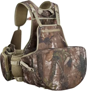 NEW VIEW Turkey Hunting Vest with Seat - Lightweight Camo Adjustable Fit, Removable Cushion and Large Game Bag Storage for Turkey Hunting