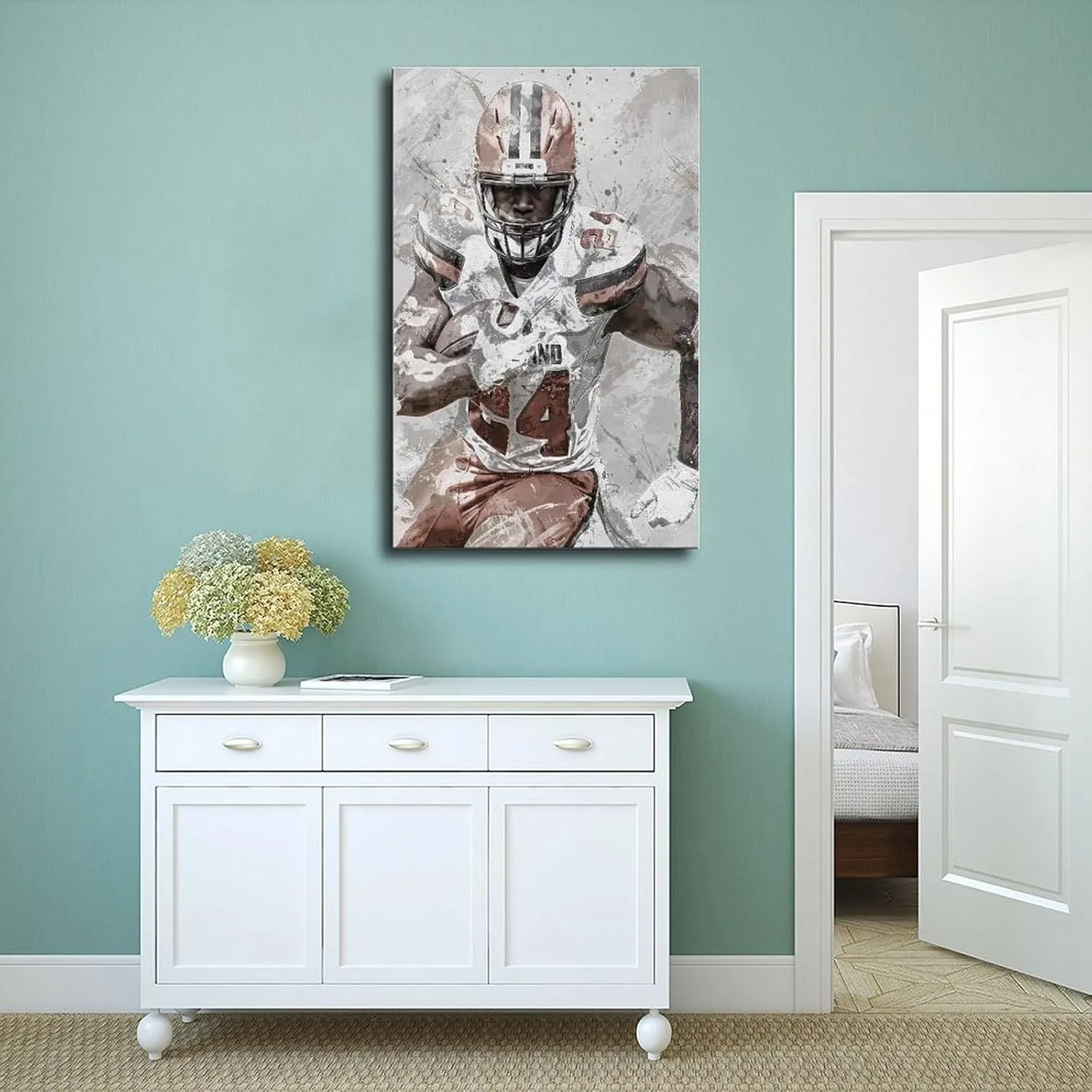 Nick Chubb Sports Poster Canvas Poster Bedroom Decor Landscape Office Room Decor Gift Unframe:12x18inch(30x45cm)
