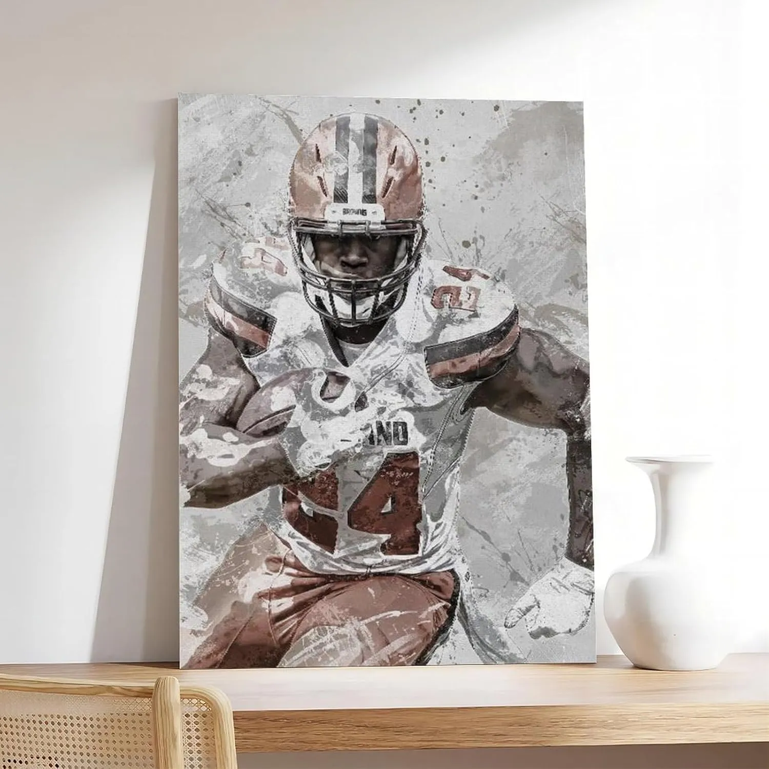 Nick Chubb Sports Poster Canvas Poster Bedroom Decor Landscape Office Room Decor Gift Unframe:12x18inch(30x45cm)
