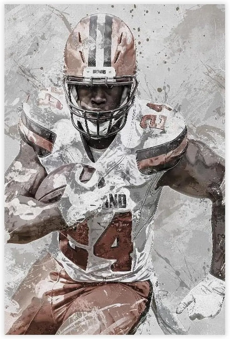 Nick Chubb Sports Poster Canvas Poster Bedroom Decor Landscape Office Room Decor Gift Unframe:12x18inch(30x45cm)