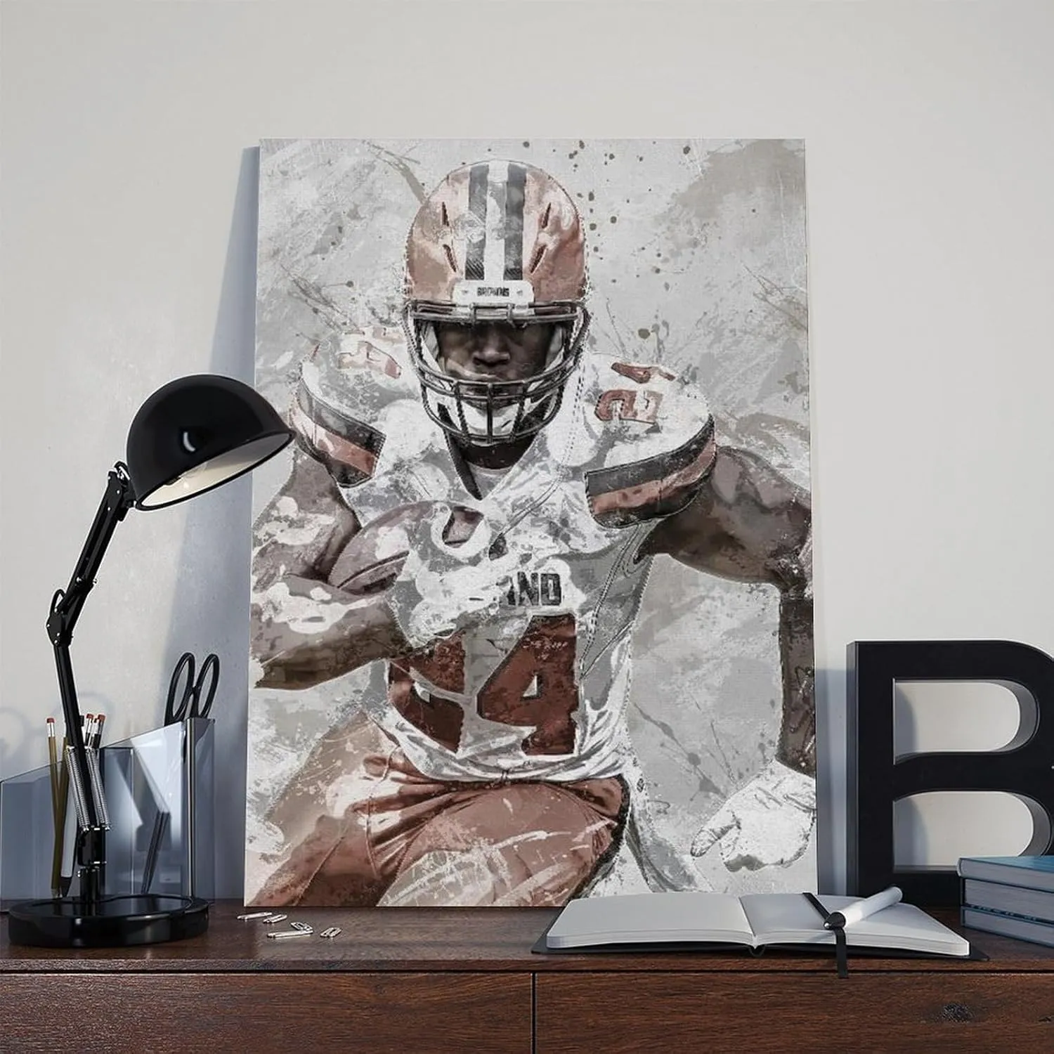 Nick Chubb Sports Poster Canvas Poster Bedroom Decor Landscape Office Room Decor Gift Unframe:12x18inch(30x45cm)