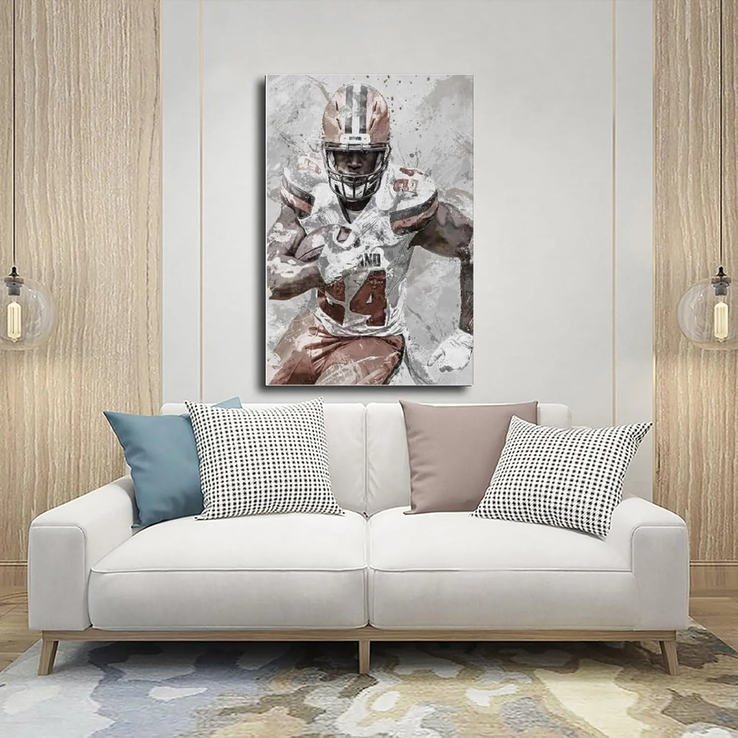 Nick Chubb Sports Poster Canvas Poster Bedroom Decor Landscape Office Room Decor Gift Unframe:12x18inch(30x45cm)