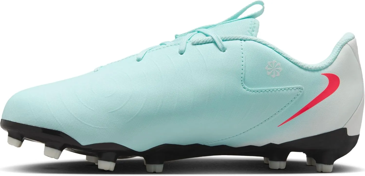 Nike Jr. Phantom GX 2 Academy Little/Big Kids' MG Low-Top Soccer Cleats (FD6722-300, Mint/Off Noir/Atomic Red)