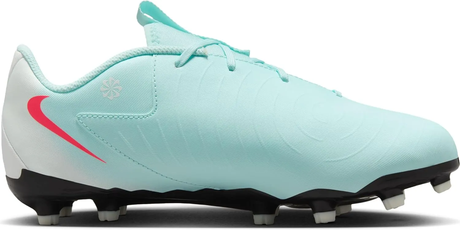 Nike Jr. Phantom GX 2 Academy Little/Big Kids' MG Low-Top Soccer Cleats (FD6722-300, Mint/Off Noir/Atomic Red)