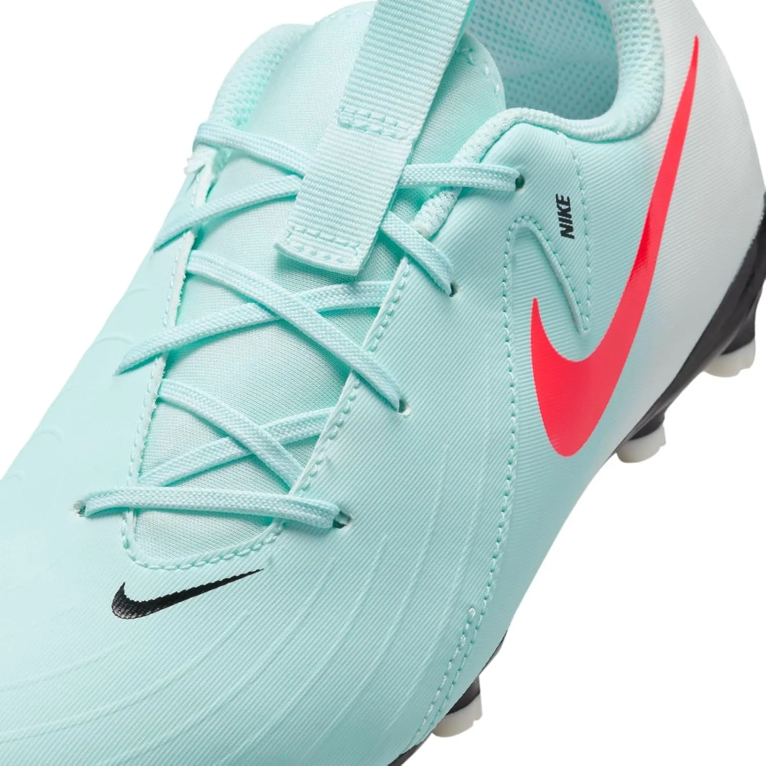 Nike Jr. Phantom GX 2 Academy Little/Big Kids' MG Low-Top Soccer Cleats (FD6722-300, Mint/Off Noir/Atomic Red)