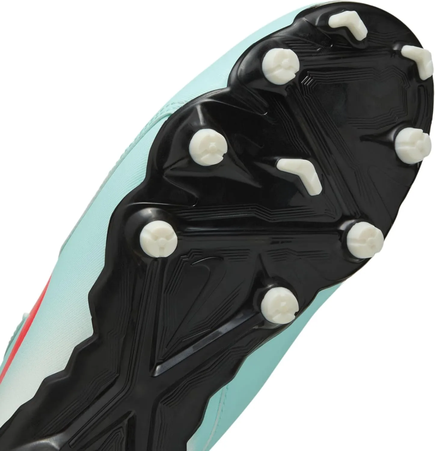Nike Jr. Phantom GX 2 Academy Little/Big Kids' MG Low-Top Soccer Cleats (FD6722-300, Mint/Off Noir/Atomic Red)