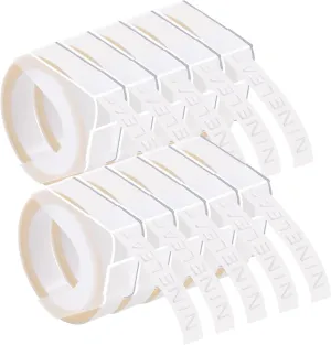NineLeaf 10 Pack Compatible for Dymo 520101 9mm 3D Embossing Label Maker Tape 3/8'' White on Clear 3D Plastic Labels for Organizer Xpress Pro, MoTEX E101 E404, Office Mate II