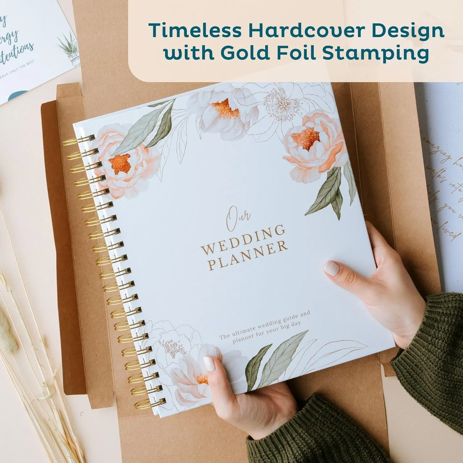 Nook Theory Comprehensive Wedding Planner and Keepsake - Perfect for Newly Engaged Gift, Wedding Planning and Organizer Book for the Bride (Blossom)