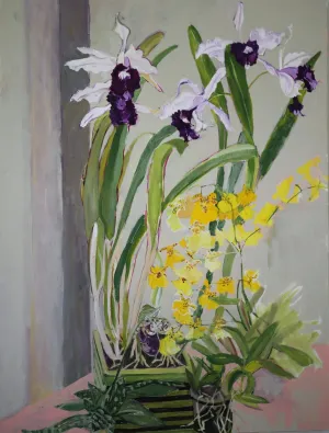 Norm's Orchids C-lb335 Acrylic Painting by Lila Bacon 1 05-2020 30x40