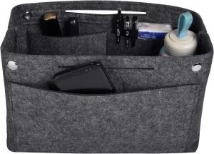 NOTAG Purse Organizer Insert Felt Handbag Organizer Bag in Bag,2 Size (Large, Dark Grey)