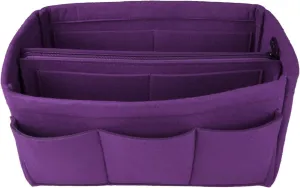 NOTAG Purse Organizer Insert Handbag Insert Bag with Zipper Handbag & Tote Shaper Bag in Bag Organizer,7 Colors (Purple)