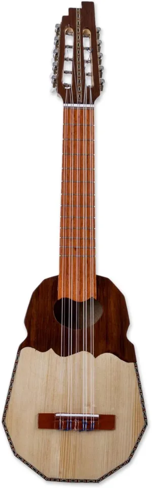 NOVICA Inca Sun Wood Ronroco Guitar
