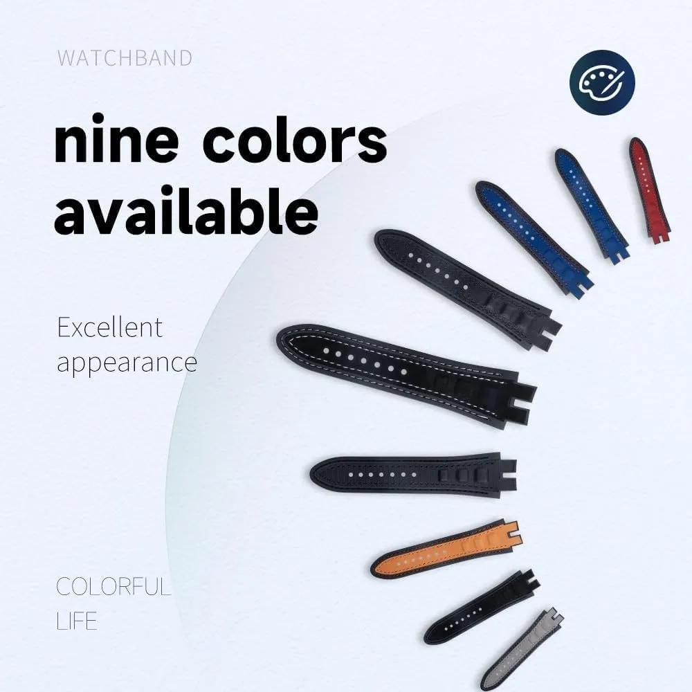 Nubuck Leather Silicone Watch Band For Roger Dubuis Strap For EXCALIBUR Series Belt Accessories