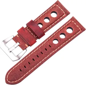 Oil Wax Cowhide Watchbands 22mm 24mm Dark Brown Women Men Fashion Genuine Leather Watch Band Strap Belt With Pin Buckle