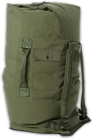 Olive Drab Green Military Style Duffle – 70 lb Nylon Tactical Bag w/Padded Straps – Water Resistant Large Travel, Gym, Camping & Hunting Gear Bag