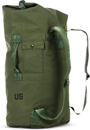 Olive Drab Green Military Style Duffle Bag - Nylon Tactical Duffle with Padded Straps - Water Resistant Large Bag for Travel, Gym, Camping, Hunting & Outdoor Gear