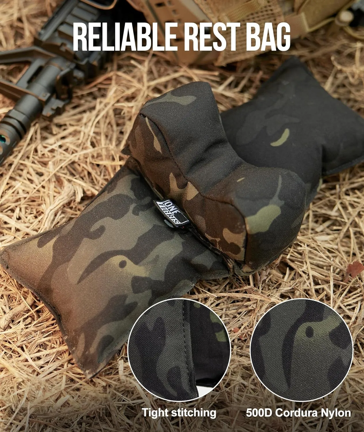 OneTigris Shooting Rest Bag, Pre-Filled Shooting Sand Bags Front & Rear Gun Range Bag Bench Window Rest Support Holder for Shooting, Hunting, Photography