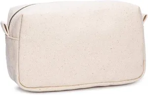 Organizer Bag -Lightweight Cosmetic Bag with Ring Clasp, Perfect Travel Makeup Bag for Women,nylon Stand Up Design (Beige/Canvas)