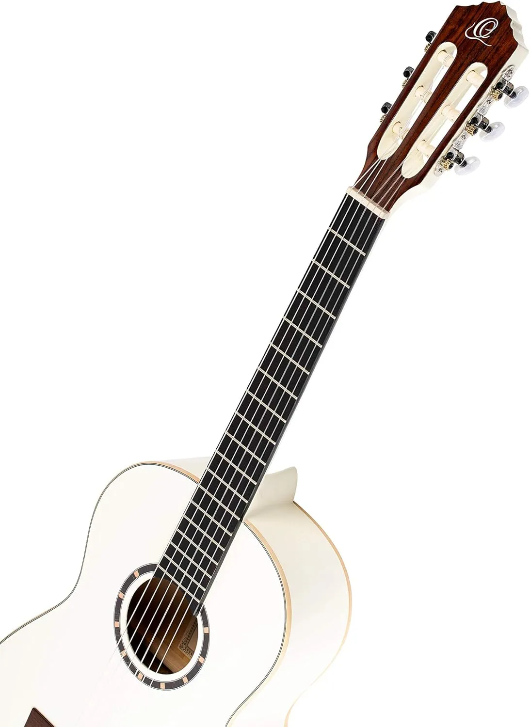 Ortega Guitars 6 String Family Series 3/4 Size Nylon Classical Guitar w/Bag, Right, Spruce Top-White-Gloss, (R121-3/4WH)