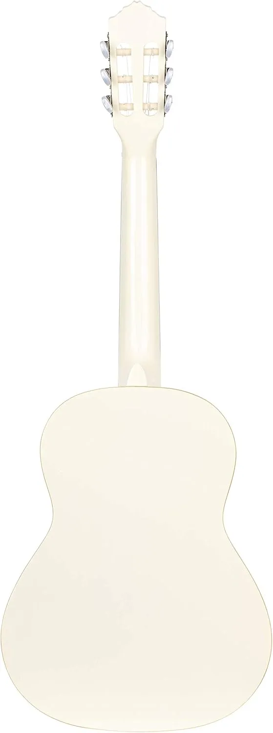 Ortega Guitars 6 String Family Series 3/4 Size Nylon Classical Guitar w/Bag, Right, Spruce Top-White-Gloss, (R121-3/4WH)