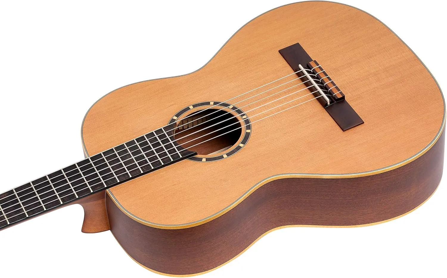 Ortega Guitars 6 String Family Series 7/8 Size Left-Handed Nylon Classical Guitar w/Bag, Cedar Top-Natural-Satin, (R122-7/8-L)