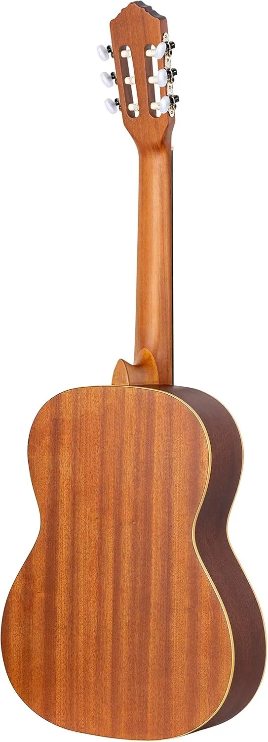 Ortega Guitars 6 String Family Series 7/8 Size Left-Handed Nylon Classical Guitar w/Bag, Cedar Top-Natural-Satin, (R122-7/8-L)