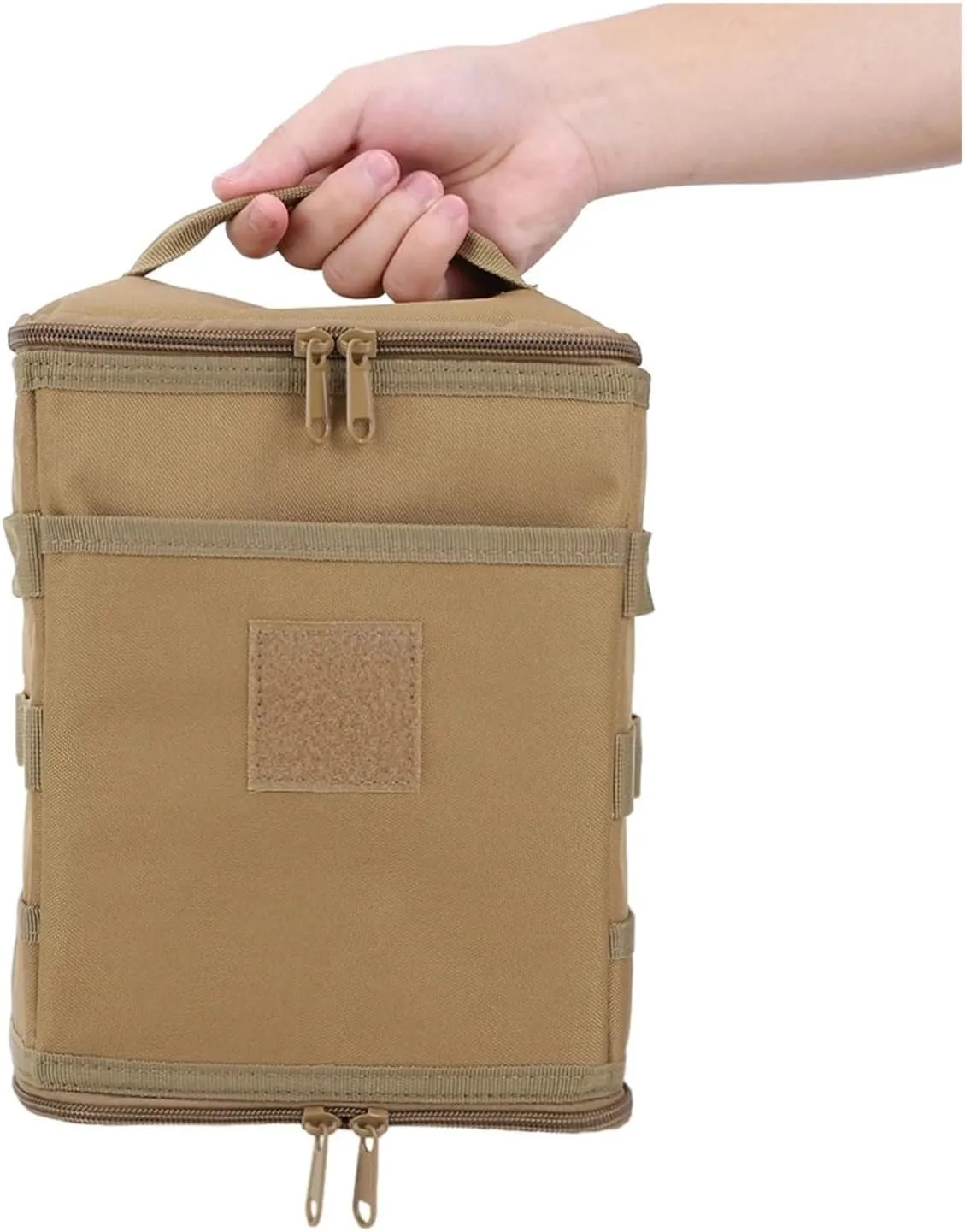 Outdoor Camping Tank Storage Bag Picnic Utensils Organizer Large Capacity Ground Nail Tool Bag Cooking Stove Storage Case(A Camouflage)