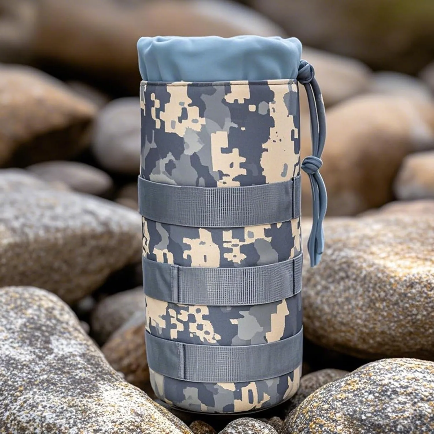 Outdoor Water Bottle Bag Tactical Military Hiking Belt Molle Holder Kettle Pouch(ACU)