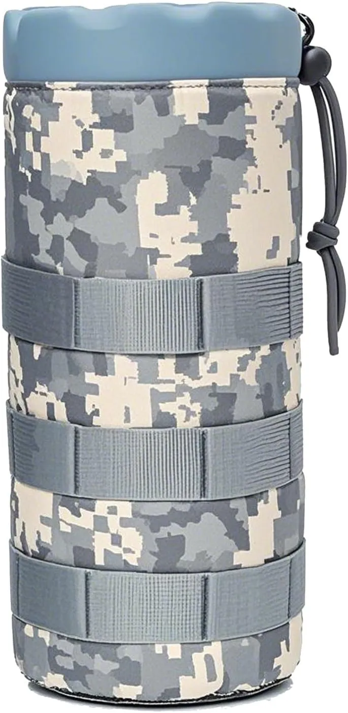Outdoor Water Bottle Bag Tactical Military Hiking Belt Molle Holder Kettle Pouch(ACU)