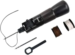 OWDEN Professional Leathercraft Stitch awl tool, Leather Sewing Awl tool for leather,Belt,Canvas,Fabric,Bag repair lockstitch tool set.Speedy Stitcher Professional leather craft tool.(3 Thread Colors)