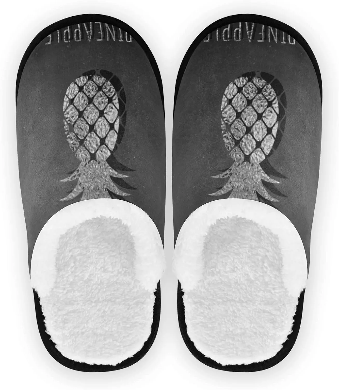 Oyihfvs Unisex Slippers Fuzzy Feet Plush Cotton Slippers Anti-Slip Warm House Shoes M/L