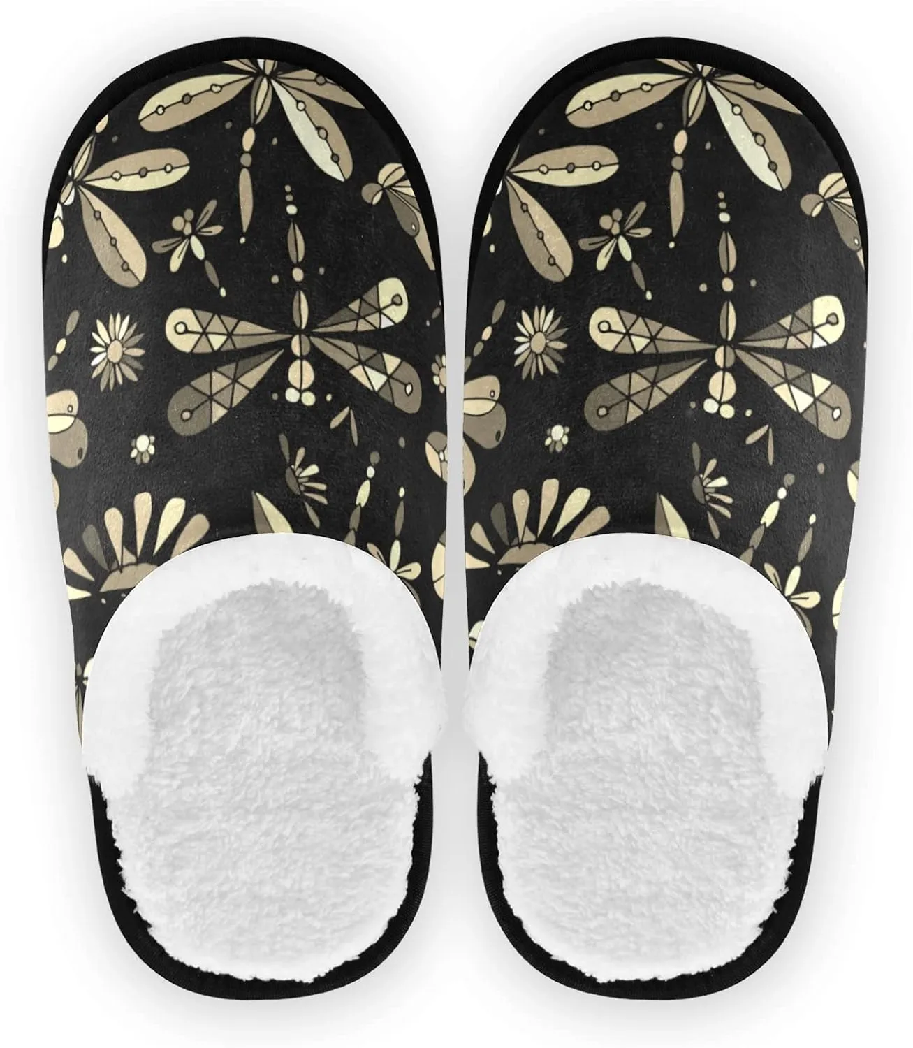 Oyihfvs Unisex Slippers Fuzzy Feet Plush Cotton Slippers Anti-Slip Warm House Shoes M/L