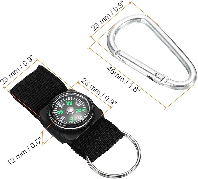 PATIKIL Compass Keychain Belt Clip, Party Favors for Camping Outdoors