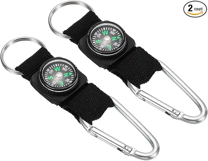 PATIKIL Compass Keychain Belt Clip, Party Favors for Camping Outdoors