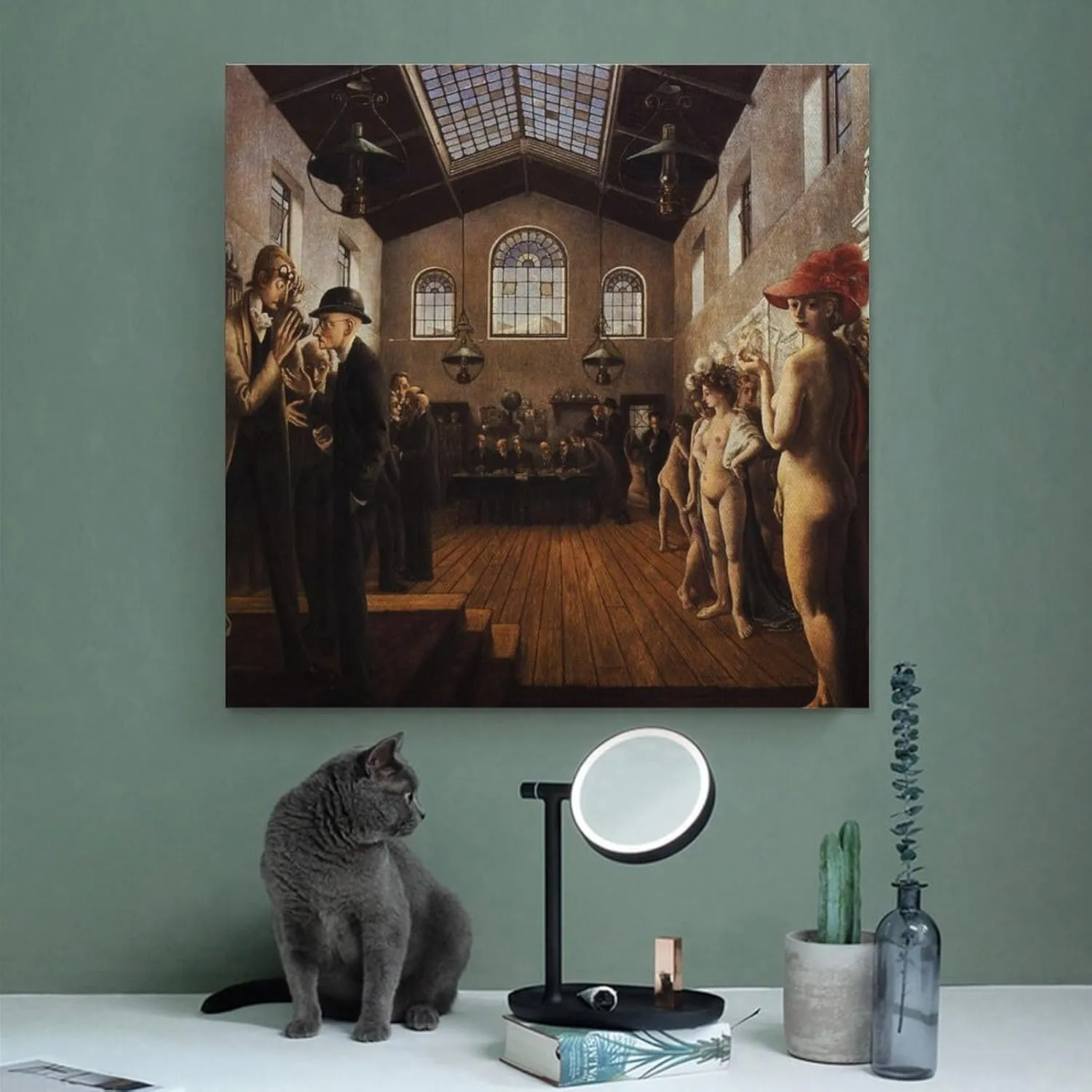 Paul Delvaux Posters Print The Congress Canvas Art Poster And Wall Art Picture Print Modern Family Bedroom Decor Posters 12x12inch(30x30cm)
