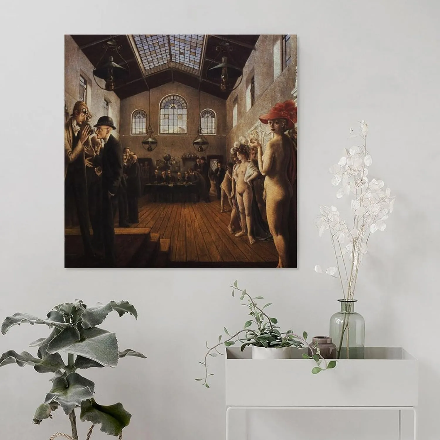 Paul Delvaux Posters Print The Congress Canvas Art Poster And Wall Art Picture Print Modern Family Bedroom Decor Posters 12x12inch(30x30cm)